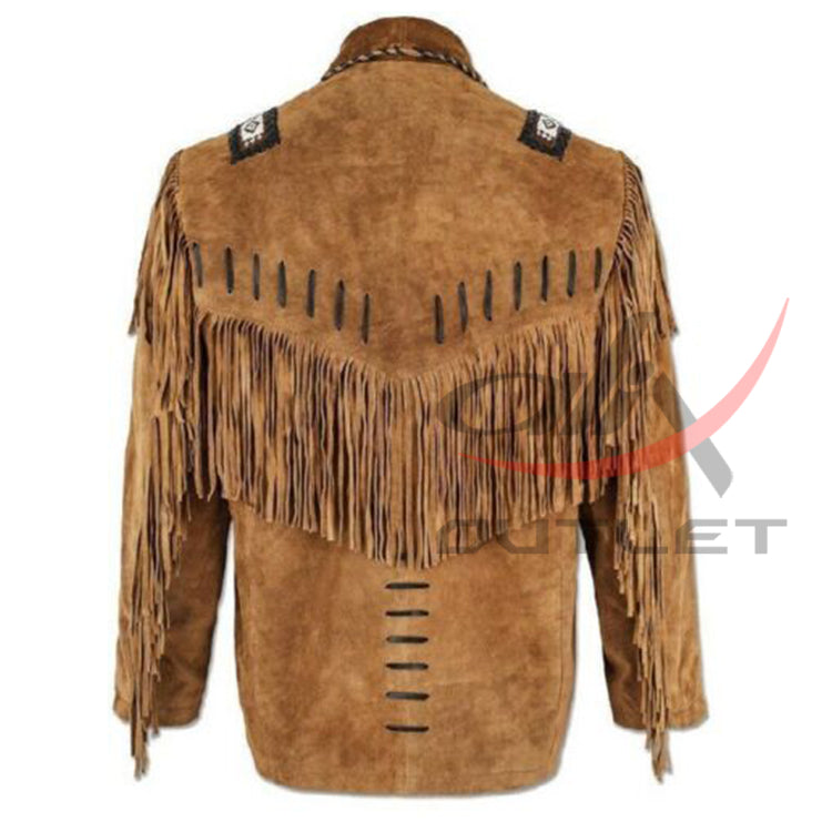 Western Style Bone & Fringed Jacket image 1