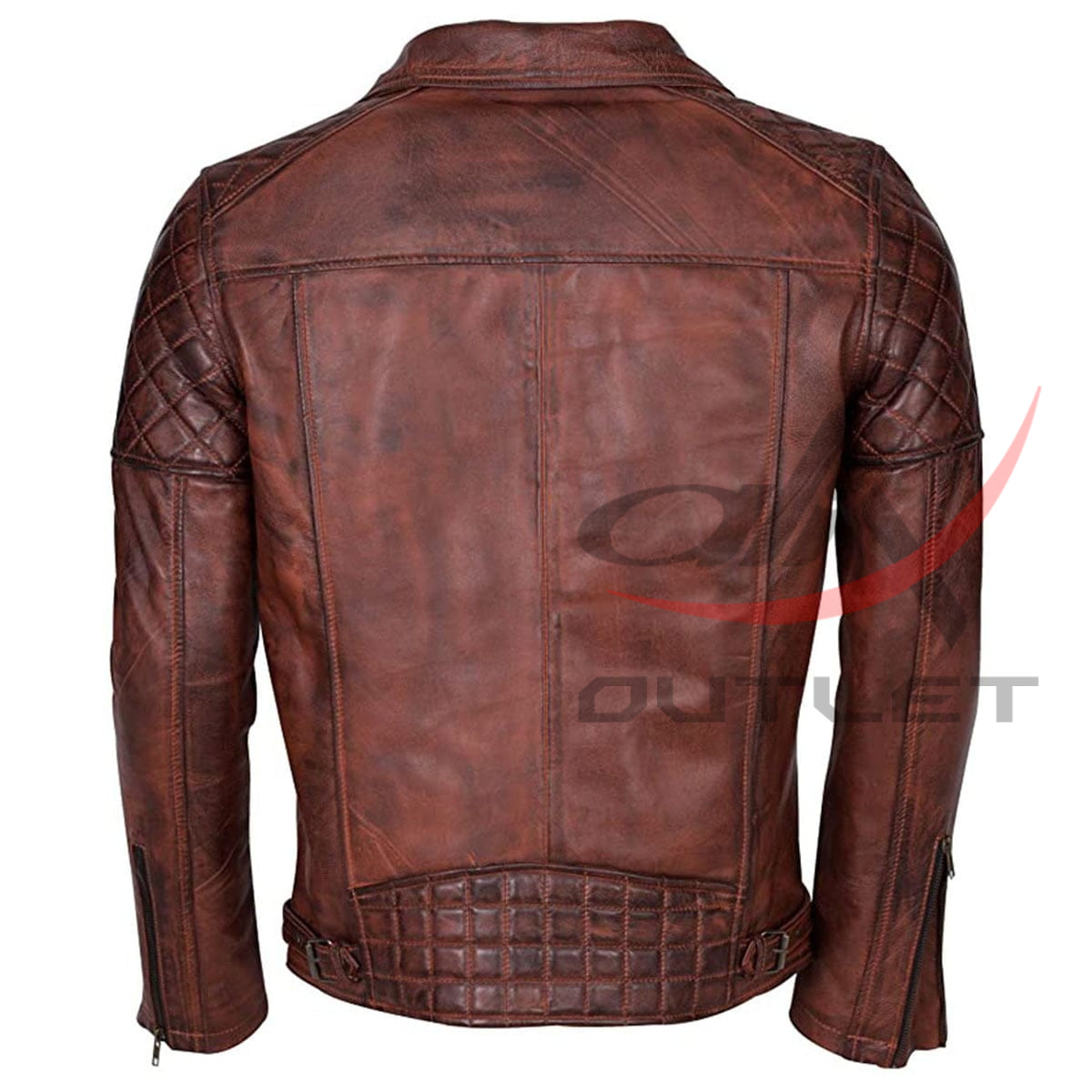 Brando Genuine Leather Jacket Biker Distressed Brown image 1