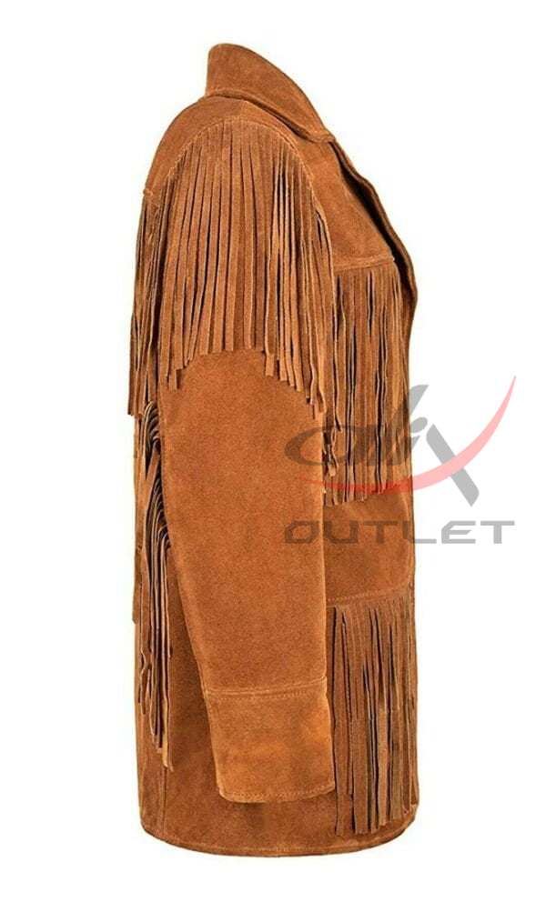 Women's Western Style Jacket Brown Suede image 2