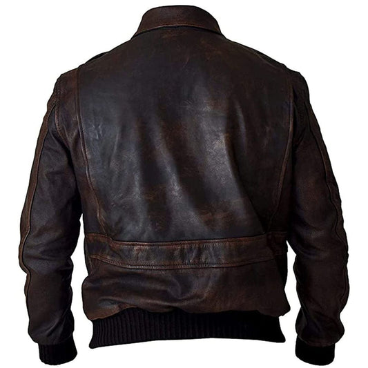 Aviator Pilot A2 Bomber Military Genuine Leather Jacket image 1