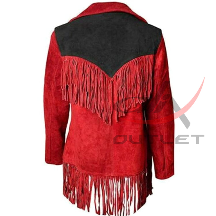 Women's Western Jacket Red Suede image 1