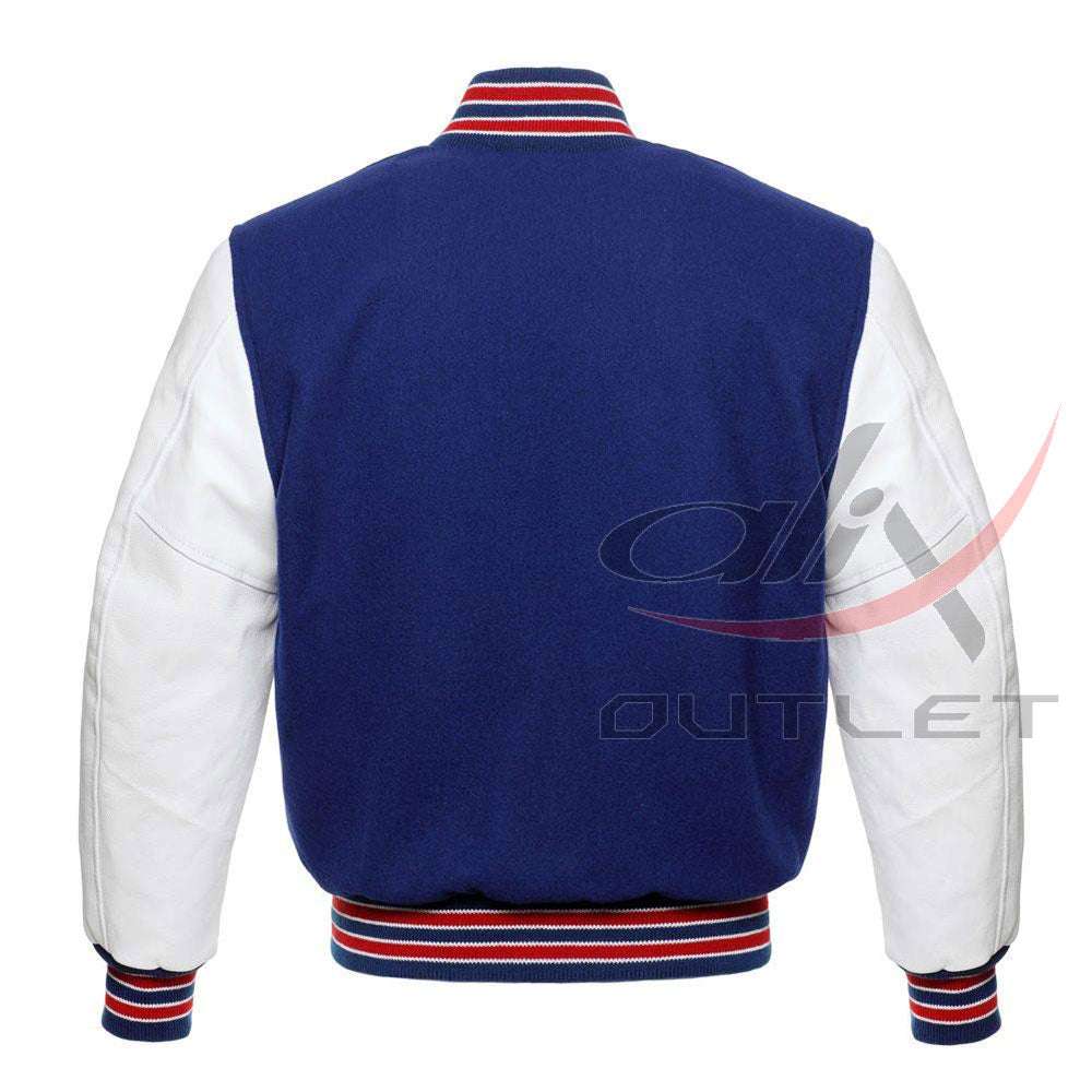 Baseball Royal Blue Wool & Leather Sleeves Jacket