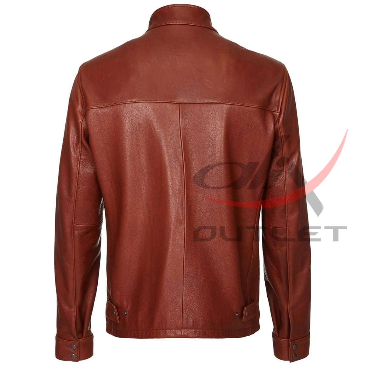 Biker Cafe Racer Jacket Dark Brown Plain Leather image 1