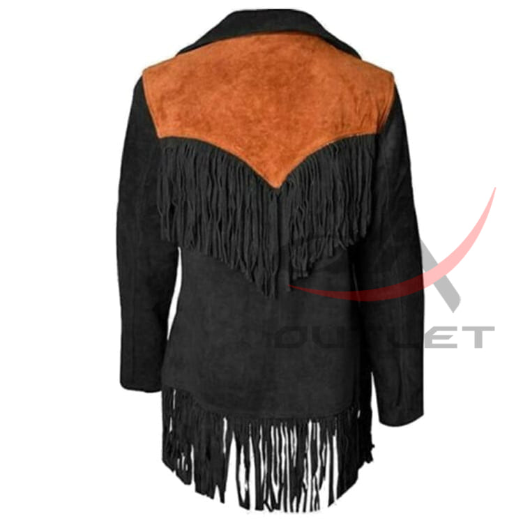 Women's Western Jacket Black Suede image 1
