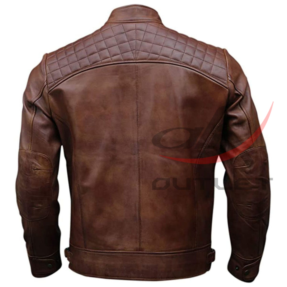 Classic Biker Leather Quilted Style Jacket image 1