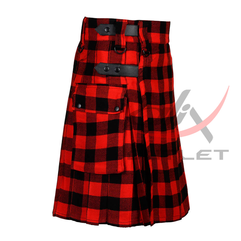 Red, Black Rob Roy Tartan Kilt Modern Utility Kilts image 1