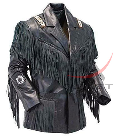 Men's Western Style Cowboy Leather Jacket image 0