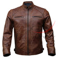 Classic Biker Leather Quilted Style Jacket image 0