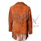 Women's Western Jacket Tan Suede image 1