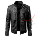 Black Slim Fit Biker Real Leather Jacket image 0
