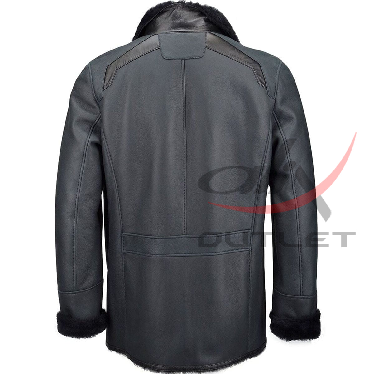 Men's Real Leather Coat Single Breasted image 1