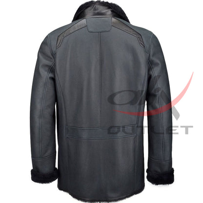 Men's Real Leather Coat Single Breasted image 1