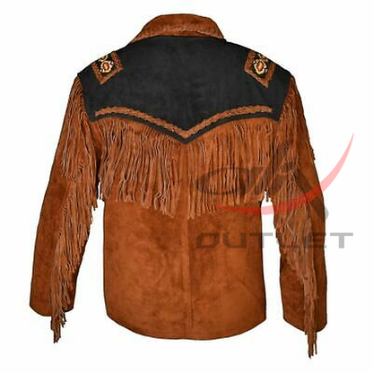 Cowboy Jacket Bone & Beaded Fringed image 1