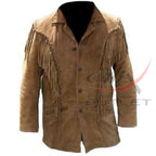 Men's Suede Jacket Bones & Bead Work with Fringe