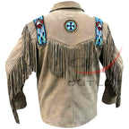 Cowboy Fringed Bone & Beaded Jacket image 1