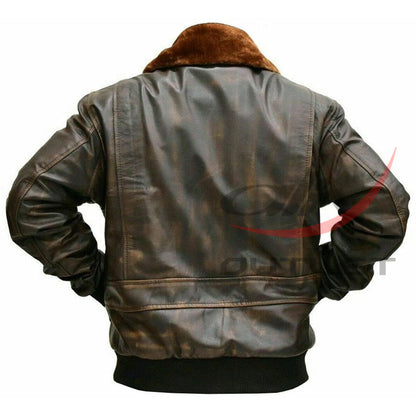 G1 Aviator A2 Leather Jacket Distressed Brown Bomber image 1
