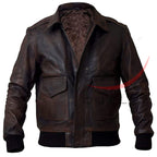 Aviator Pilot A2 Bomber Military Genuine Leather Jacket image 0
