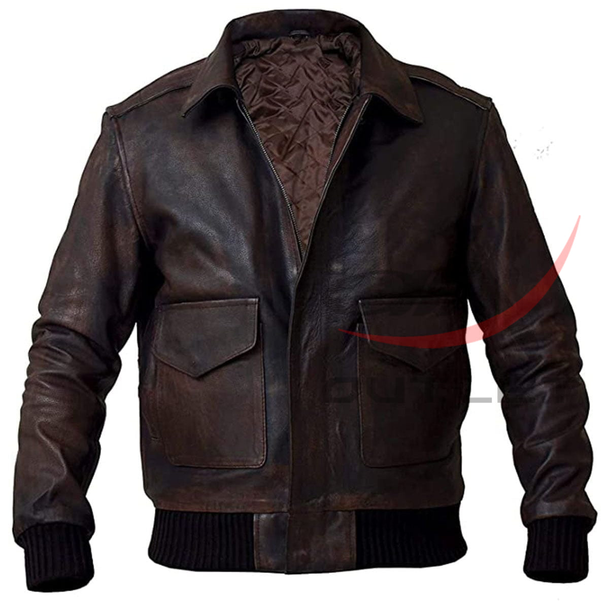 Aviator Pilot A2 Bomber Military Genuine Leather Jacket image 0