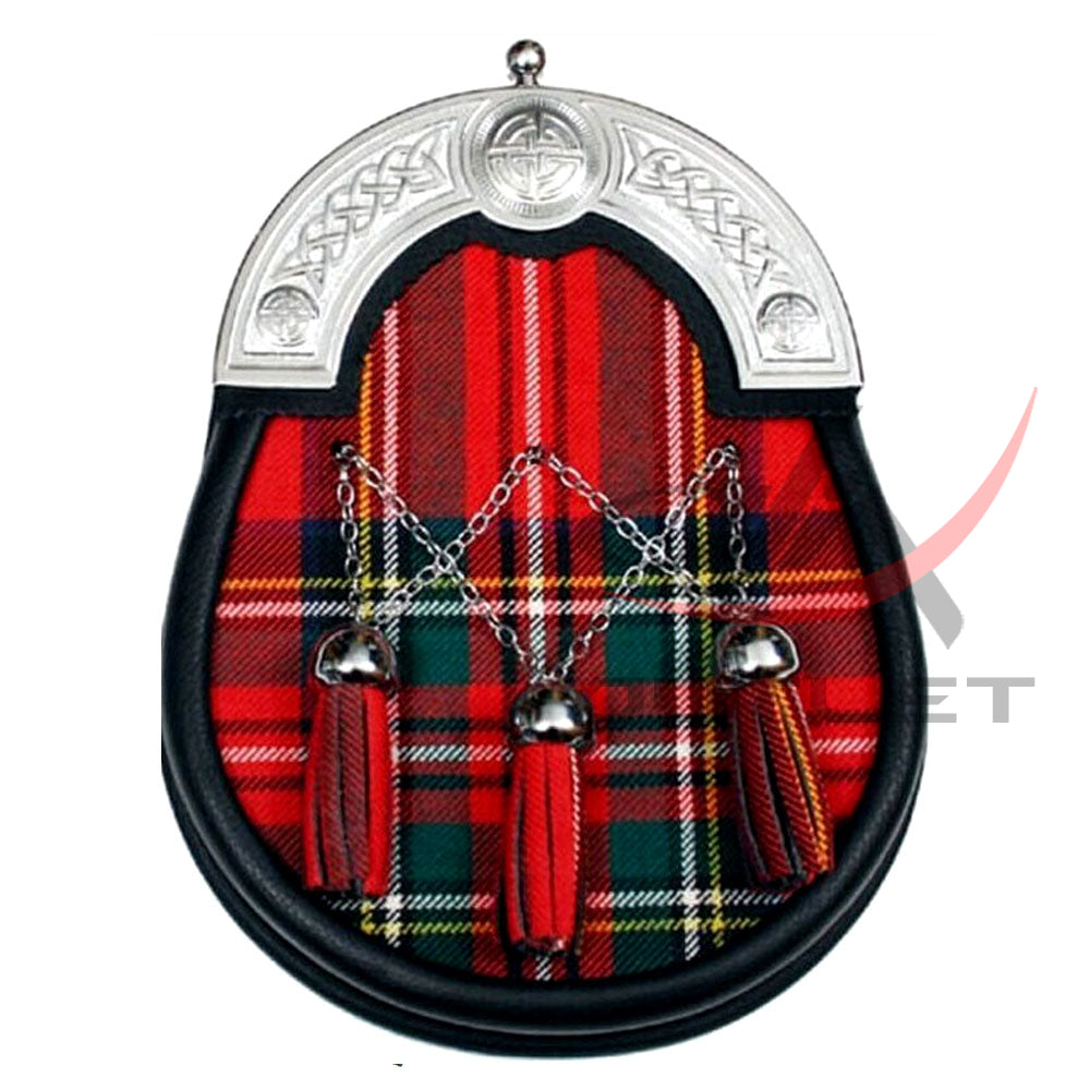 Royal Stewart Tartan Full Dress Leather Sporrans image 0