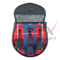 Scottish Sporran Hamilton Red Tartan Black Leather image 2