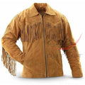 Men's Suede Jacket Bones & Bead Work with Fringe