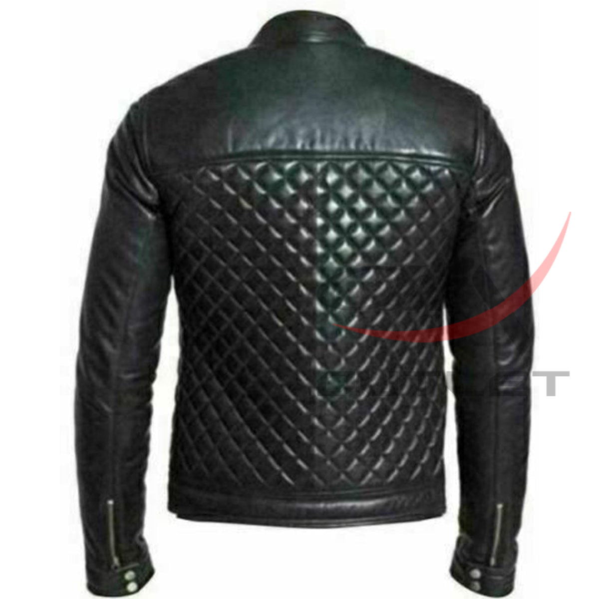 Cafe Racer Jacket Real Leather Quilted Black image 1