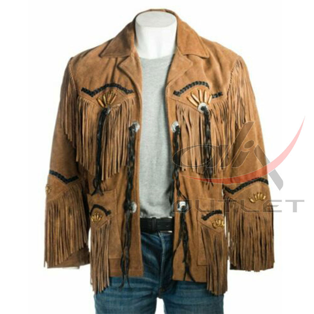 Men's Suede Jacket Bones & Bead Work