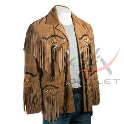 Men's Suede Jacket Bones & Bead Work