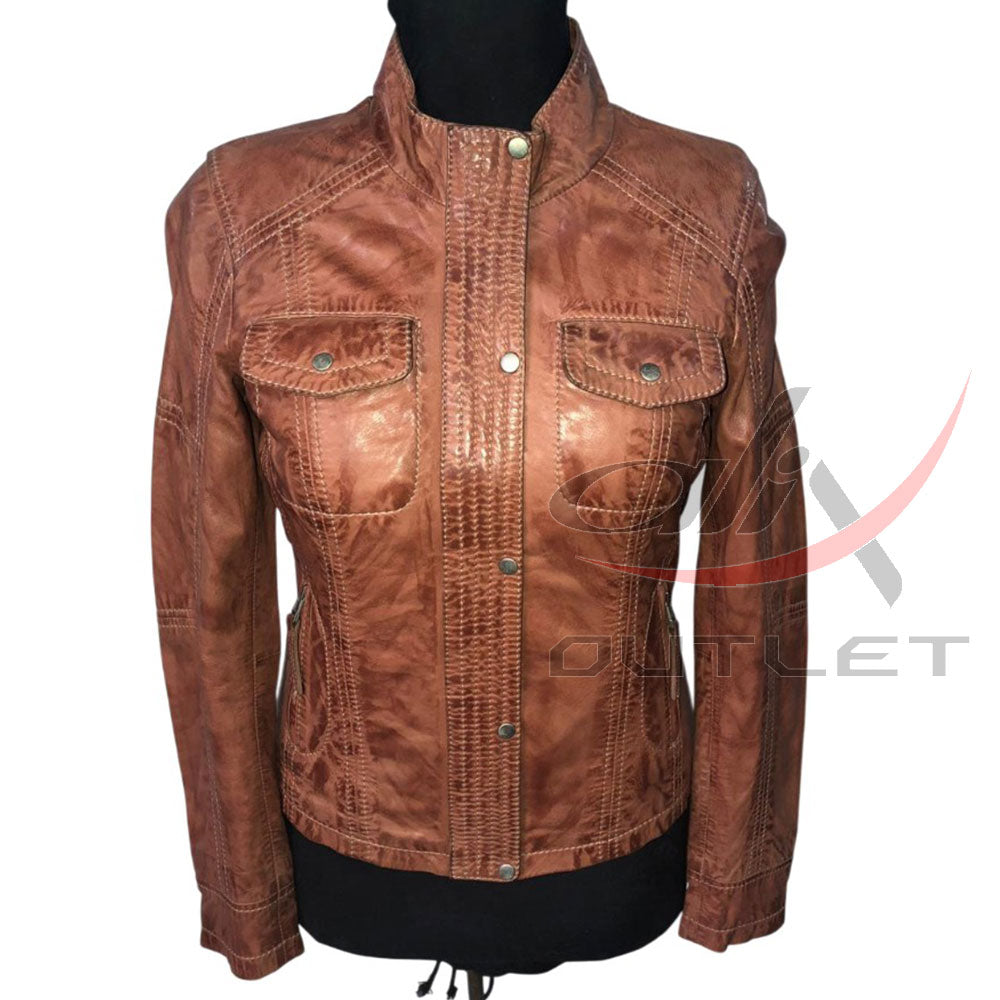 Women Fashion Leather Jacket
