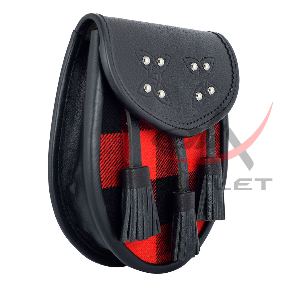 Scottish Sporran McGregor Rob Roy Tartan Black Leather image 2