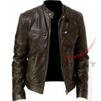 Sword Cafe Racer Biker Leather Jacket image 0