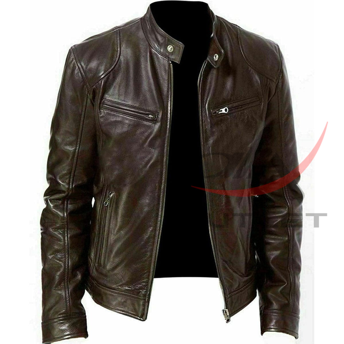Sword Cafe Racer Biker Leather Jacket image 0
