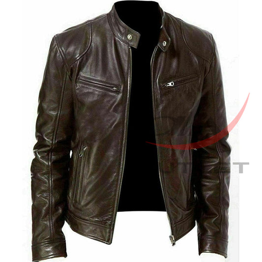 Sword Cafe Racer Biker Leather Jacket image 0