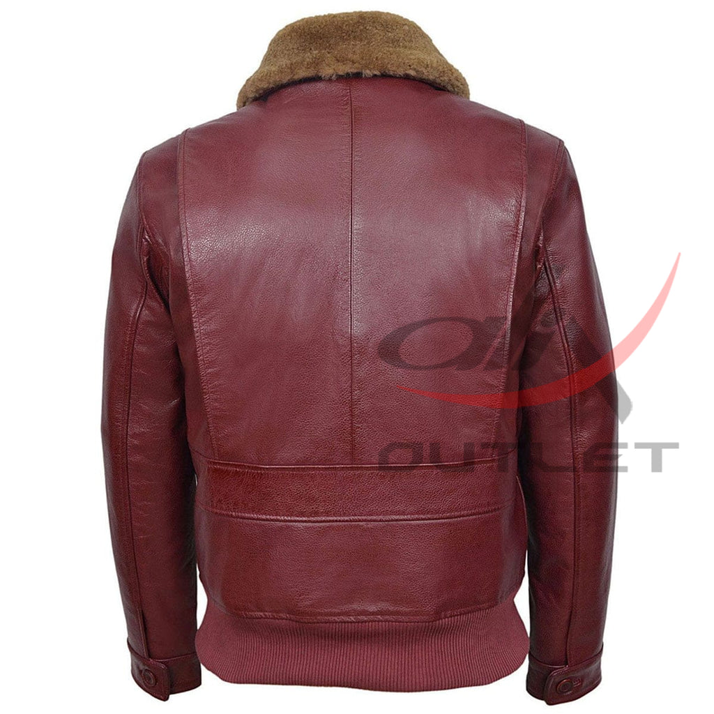 Ginger Fur Collar Leather Jacket image 1