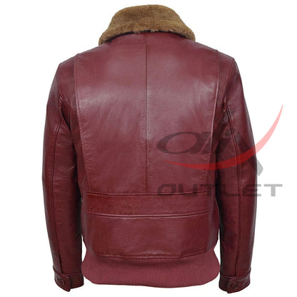 Ginger Fur Collar Leather Jacket image 1