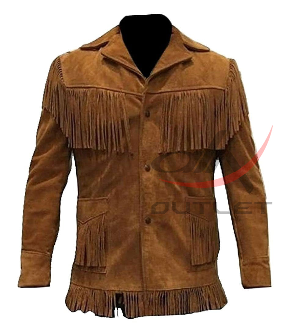 Men's Fringed Suede Jacket image 0