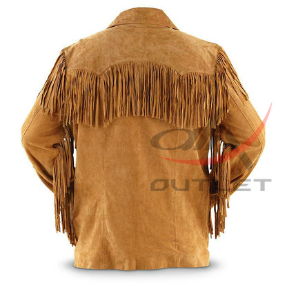 Men's Brown Western Style Cowboy Jacket image 1