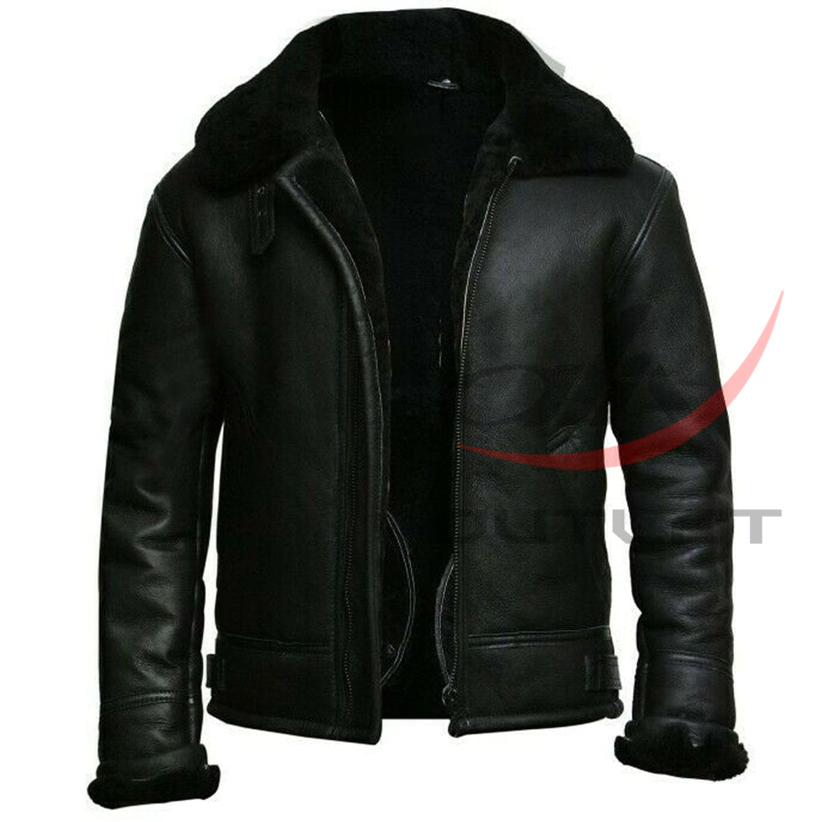 Leather Fur Collar B3 Bomber RAF Avaitor Jacket image 0