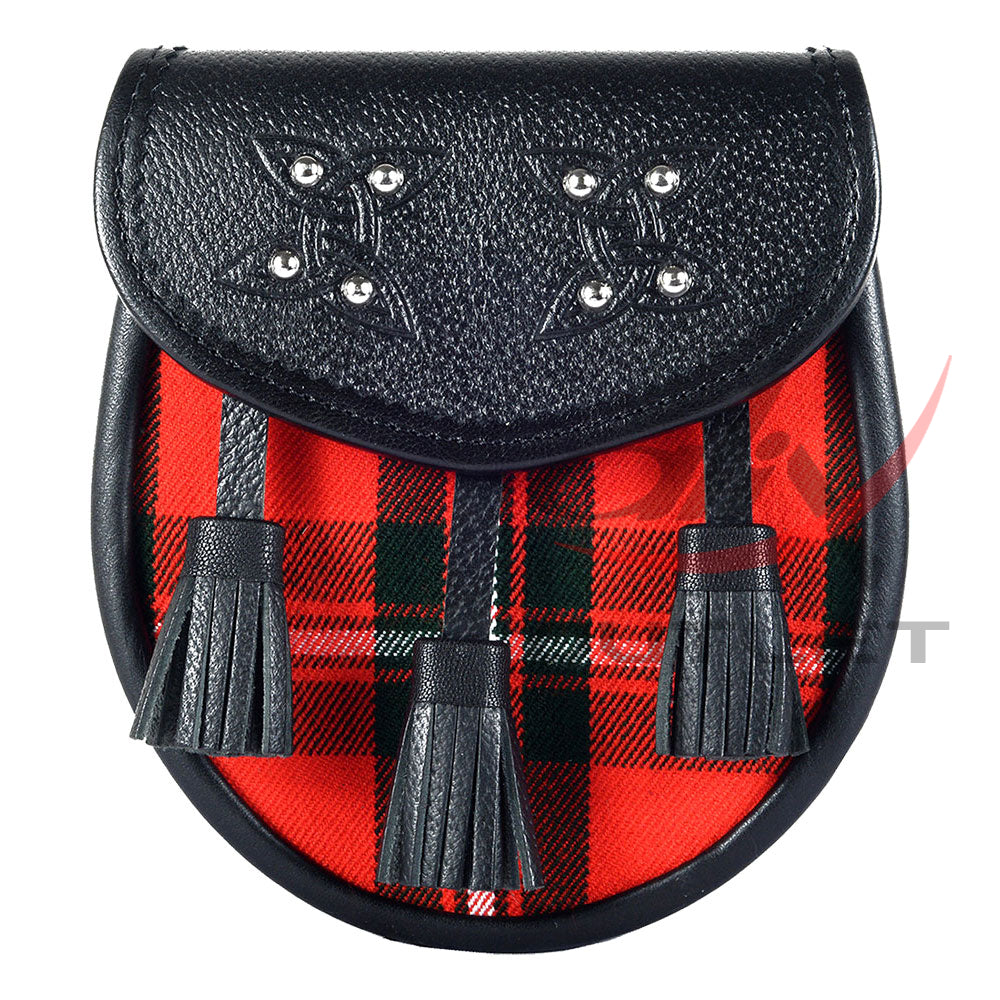 Scottish Sporran McGregor Tartan Black Leather image 0