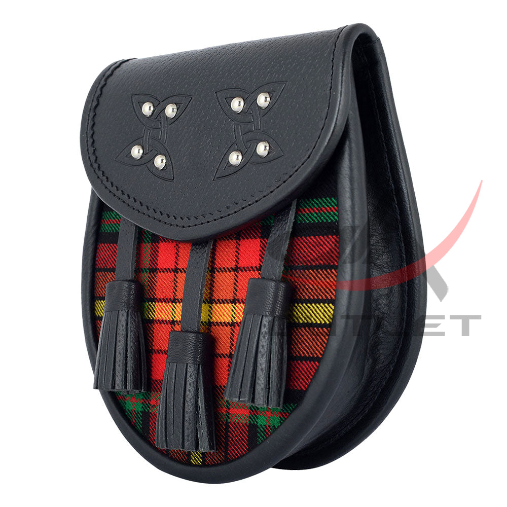Scottish Sporran LGBTQ Pride Tartan Black Leather image 3