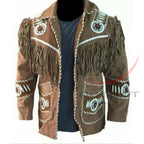 Men's Suede Jacket Bones & Bead Work with Fringe (Copy)