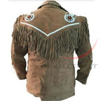 Men's Suede Jacket Bones & Bead Work with Fringe (Copy)