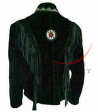 Men's Leather Suede Jacket Western Style image 1