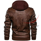 Fashion Leather Jacket Detachable Hood image 1