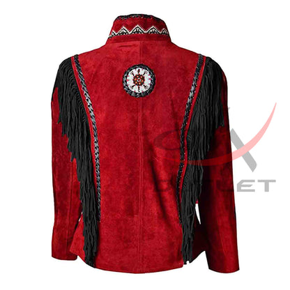 Women's Cowgirl Western Jacket Black & Red image 1