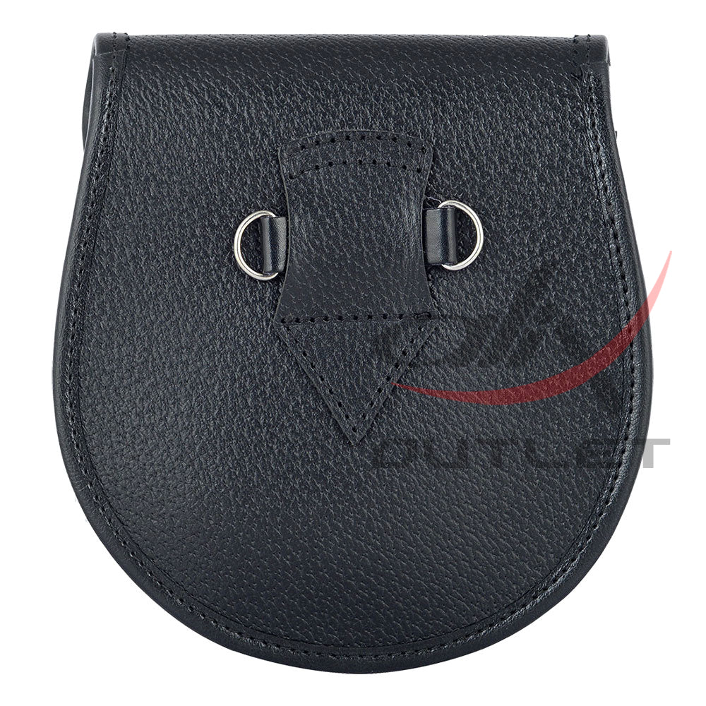 Scottish Sporran Hamilton Red Tartan Black Leather image 1