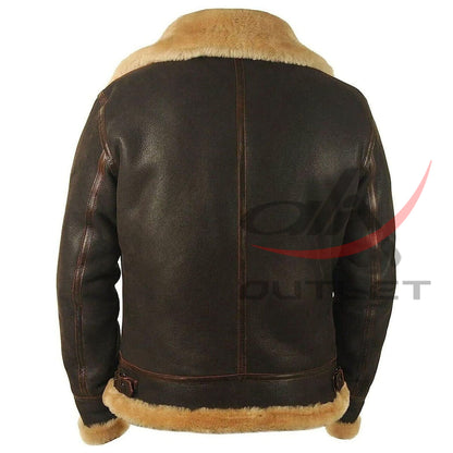 Leather Shearling Bomber Jacket RAF B3 for Men image 1