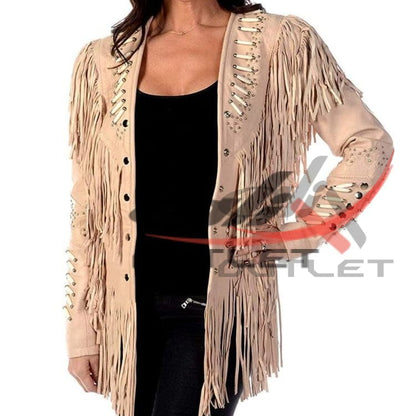 Women's Wild West Suede Jacket Beige image 0