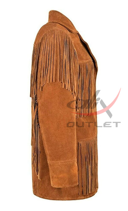 Women's Western Style Jacket Brown Suede image 2