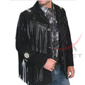 Men's Suede Jacket Bones & Bead Work with Fringe